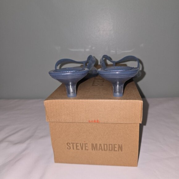 Steve Madden Tracie Jelly Light Blue Thong with Kitten Heel, W Size 7, NIB - Picture 4 of 7